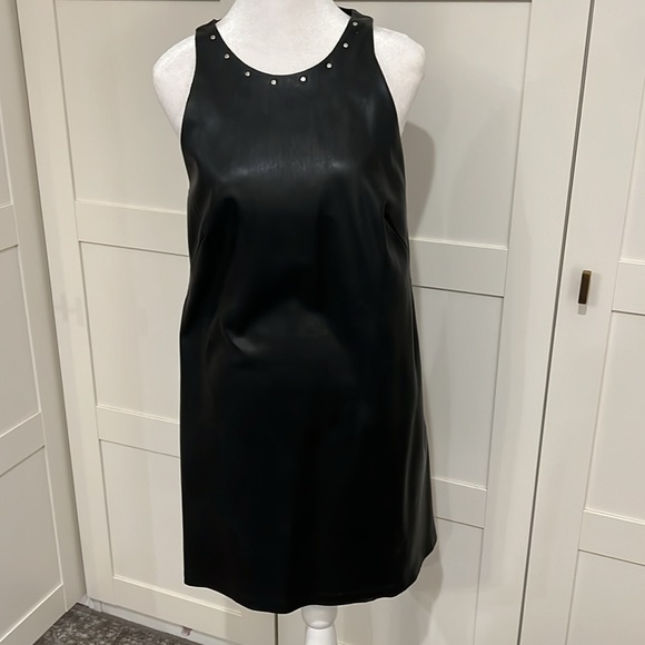Zara Dresses & Skirts - Zara black faux leather shift dress New without tag